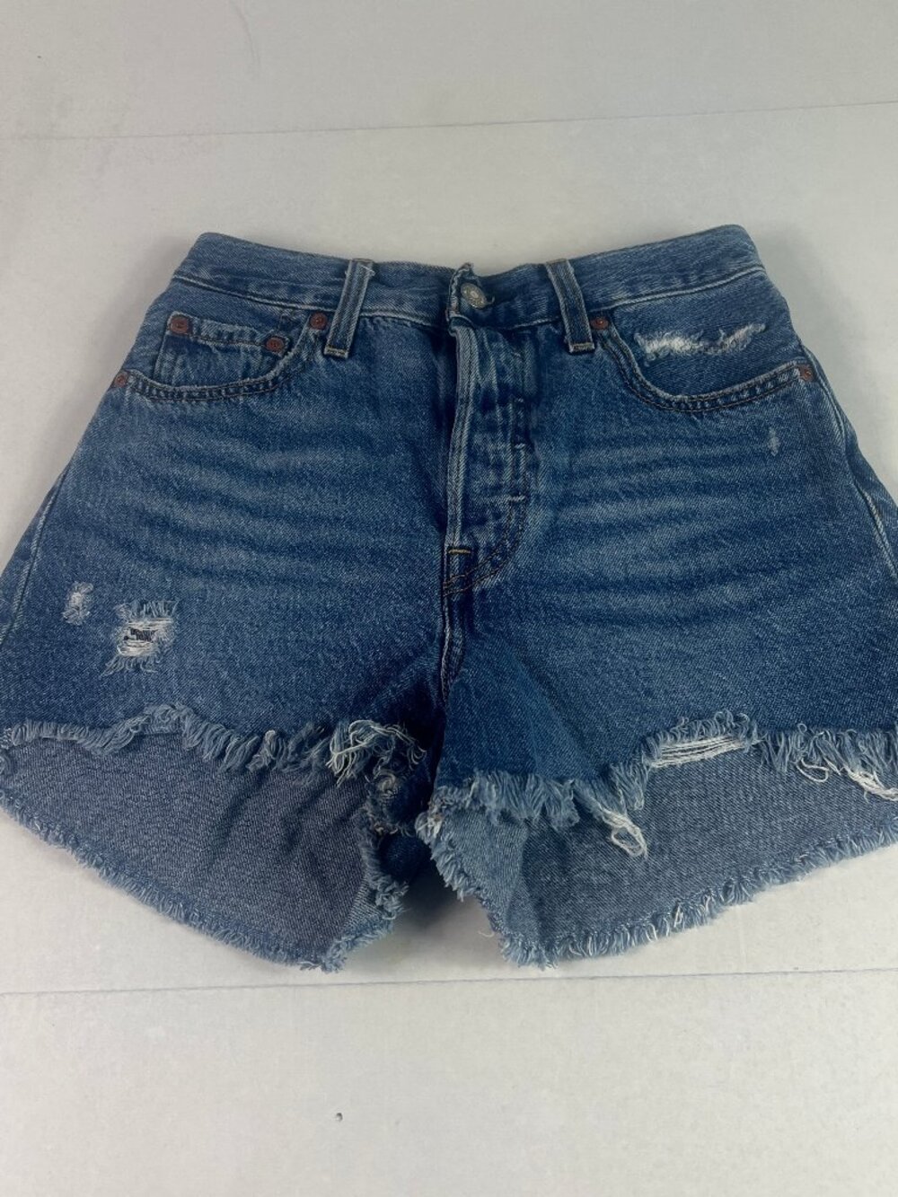 Levi's Jean Shorts Women's 26* Big E Ribcage High Rise Blue Denim Jorts Tag 26